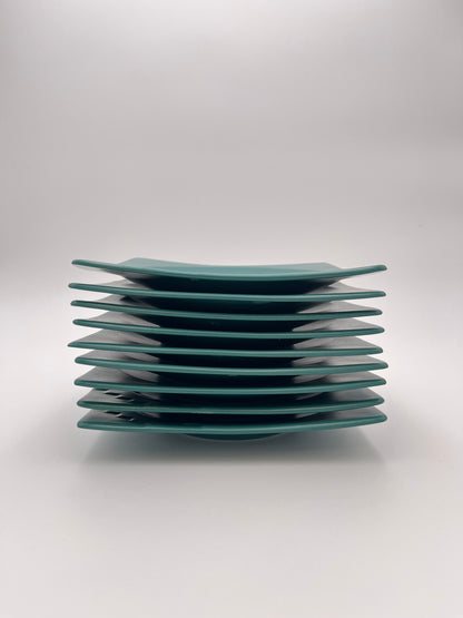 Assiettes Bleu Canard, Salins Studio, France, 80s