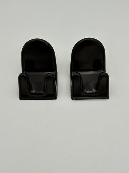 Duo de patères en ABS marron, Makio Hasuike, GEDY, 70s