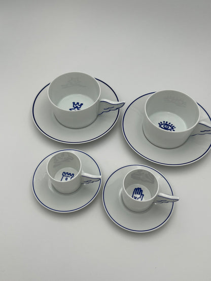 Tasses à Café et Thé, Ancienne Manufacture Royale de Limoges, J-C. Castelbajac, France, 2000s
