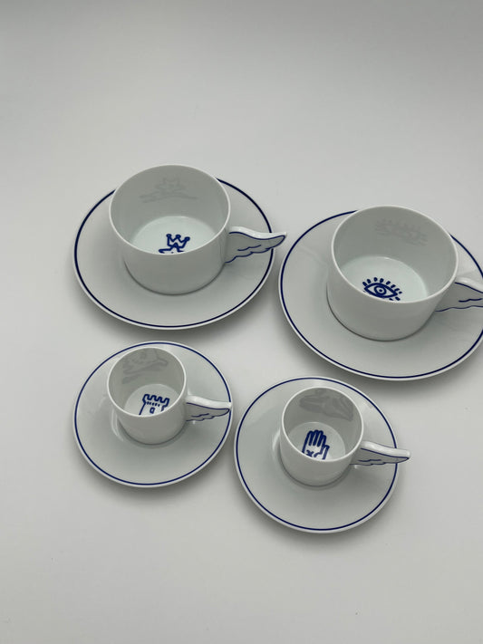 Tasses à Café et Thé, Ancienne Manufacture Royale de Limoges, J-C. Castelbajac, France, 2000s