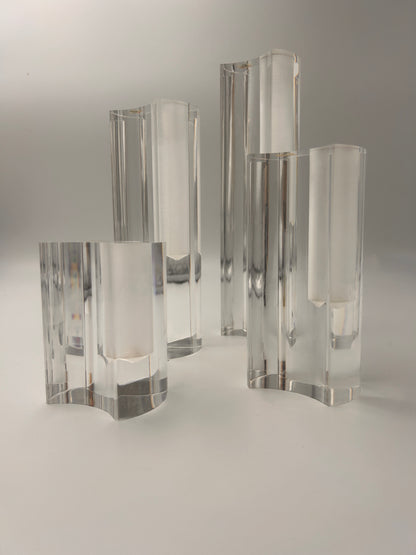 Ensemble de Soliflores en plexiglass, Luigi Massoni, Guzzini, 70s