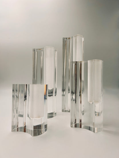 Ensemble de Soliflores en plexiglass, Luigi Massoni, Guzzini, 70s