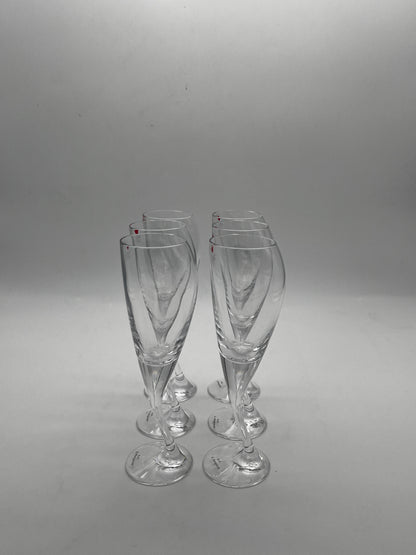 Coupes à champagne en cristal, Bilubo, Angelo Mangiarotti, Il Colle, 60s