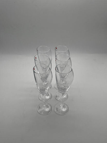 Coupes à champagne en cristal, Bilubo, Angelo Mangiarotti, Il Colle, 60s