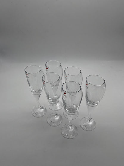 Coupes à champagne en cristal, Bilubo, Angelo Mangiarotti, Il Colle, 60s
