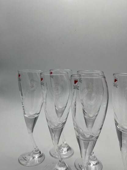 Coupes à champagne en cristal, Bilubo, Angelo Mangiarotti, Il Colle, 60s