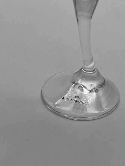 Coupes à champagne en cristal, Bilubo, Angelo Mangiarotti, Il Colle, 60s