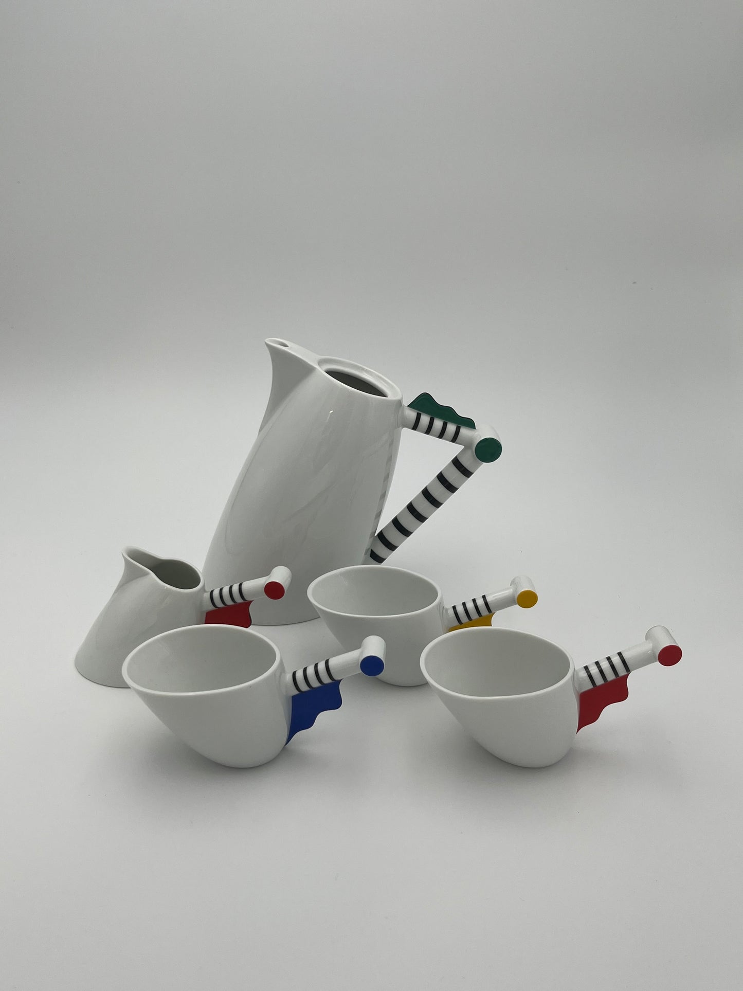 Set à Café postmoderne, Cattany Design, Memphis , J. Windows, Allemagne, 80s