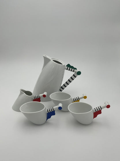 Set à Café postmoderne, Cattany Design, Memphis , J. Windows, Allemagne, 80s