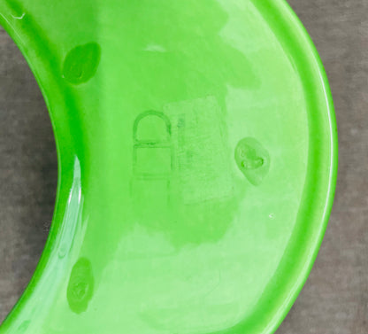 Vase géométrique vert en céramique, Ambrogio Pozzi, Franco Pozzi, 70s