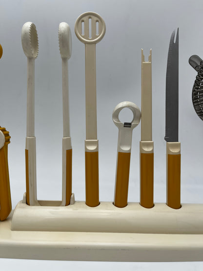 Set à Cocktail jaune Scaroni, Italie, 80s