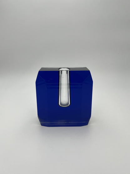 Vase Soliflore plexiglass bleu Luigi Massoni ,Guzzini,  Italie, 70s