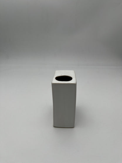 Vase rectangulaire céramique Blanc, design italien, 70