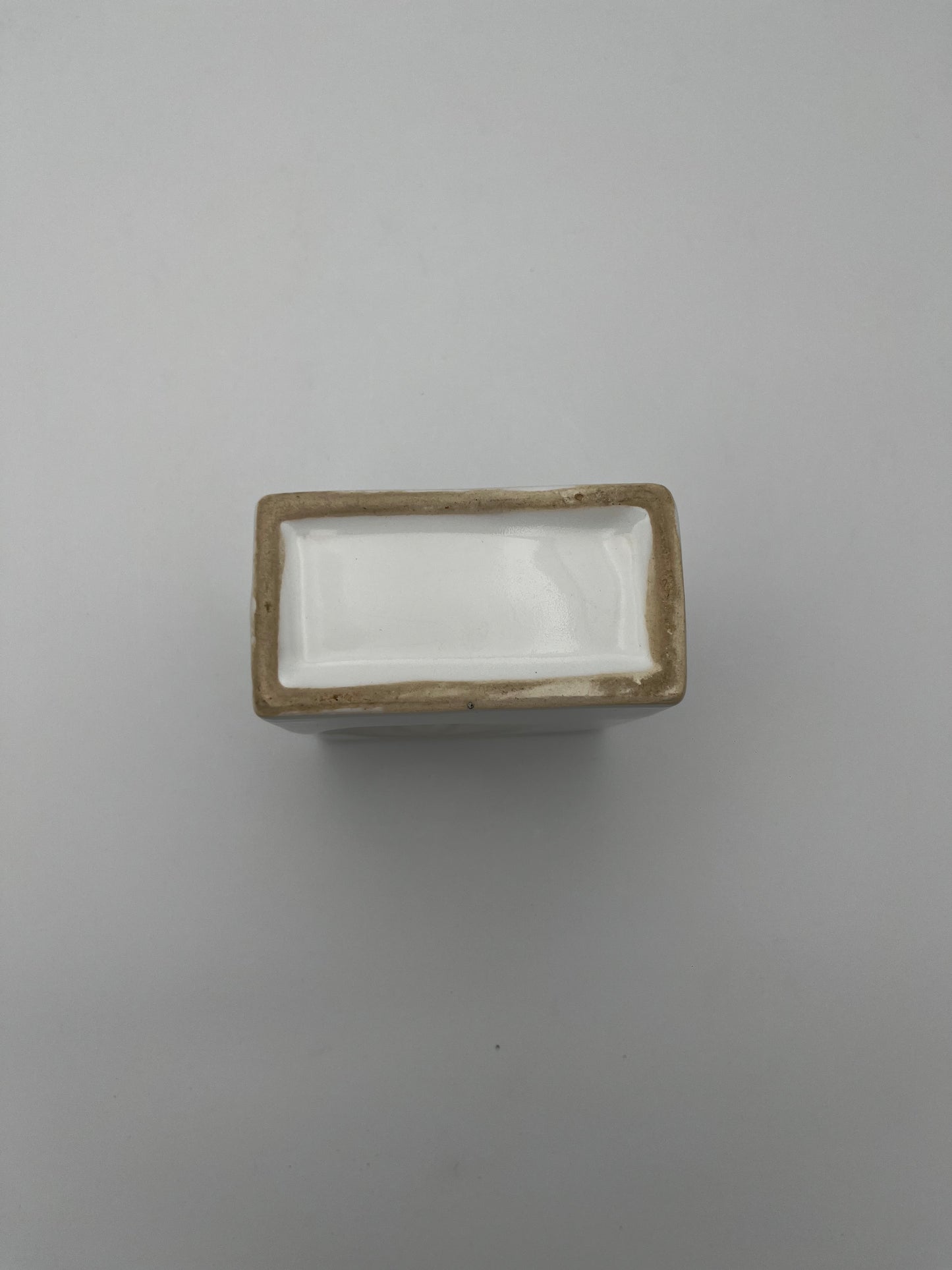 Vase rectangulaire céramique Blanc, design italien, 70