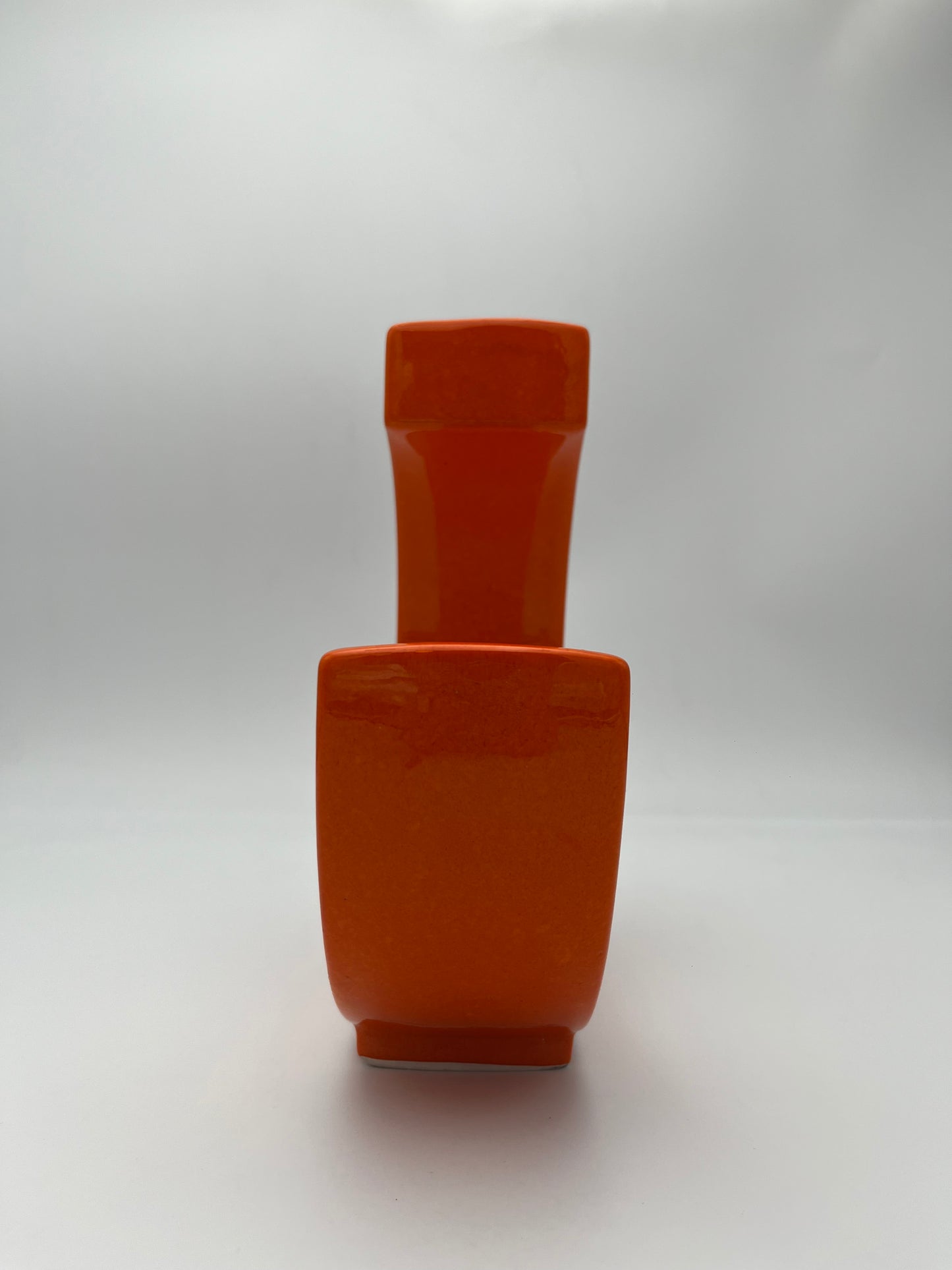 Vase Céramique Moon Orange, Roberto Rigon, Bertoncello, Italie, 70s