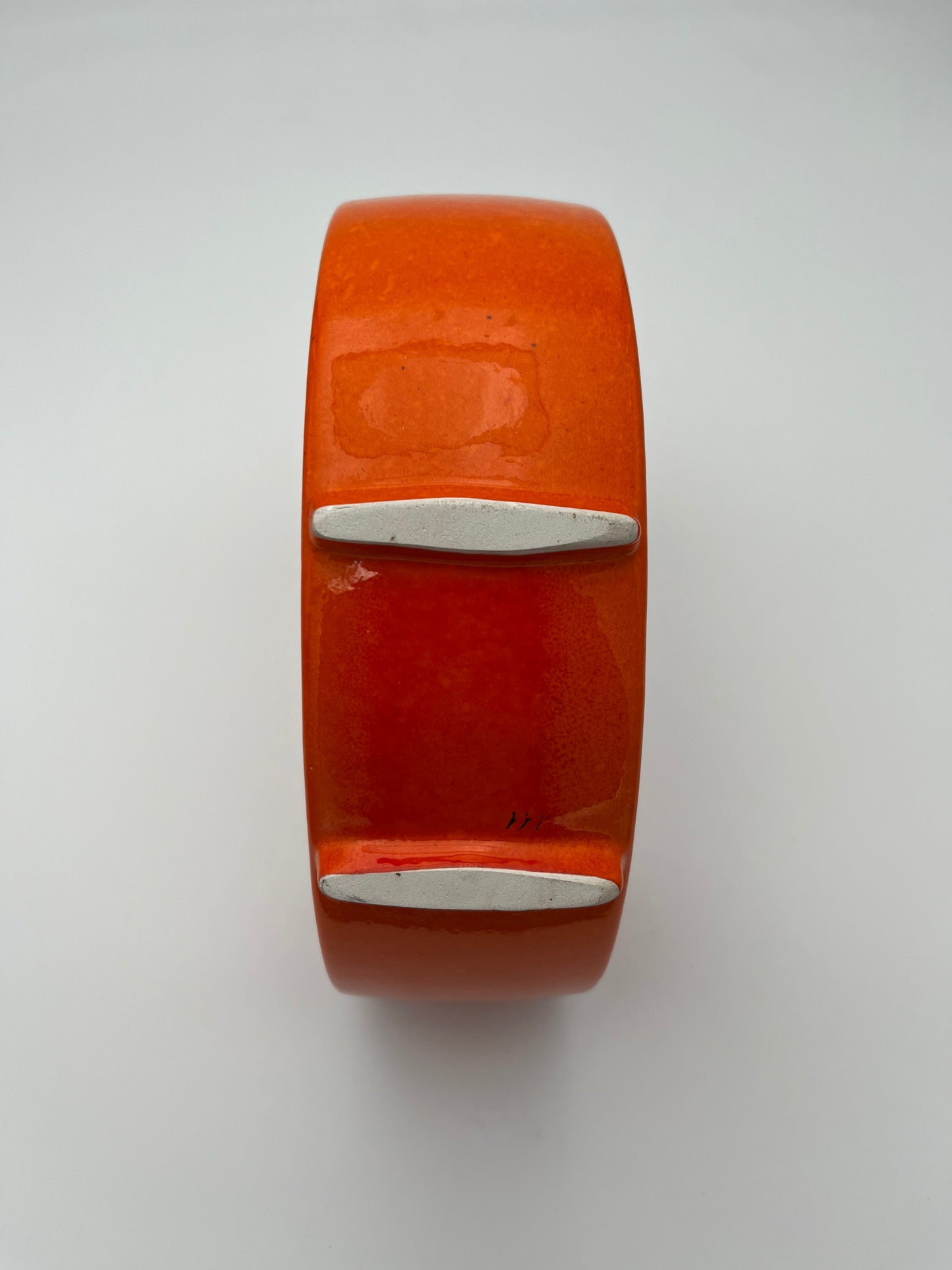 Vase Céramique Moon Orange, Roberto Rigon, Bertoncello, Italie, 70s