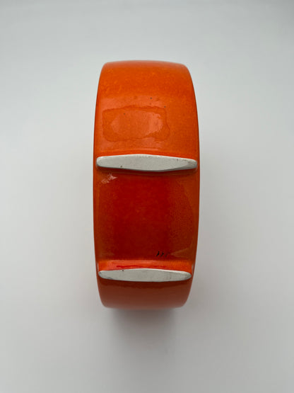 Vase Céramique Moon Orange, Roberto Rigon, Bertoncello, Italie, 70s