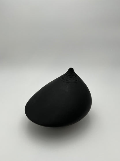 Vase noir Rosenthal, Pollo,Tapio Wirkkala, Allemagne, 1963