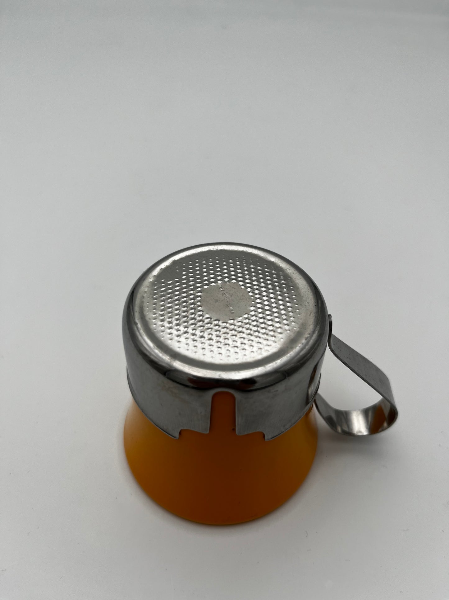 Tasses à Café Ocre Céramique et Inox, Inoxriv, Italie, 1970