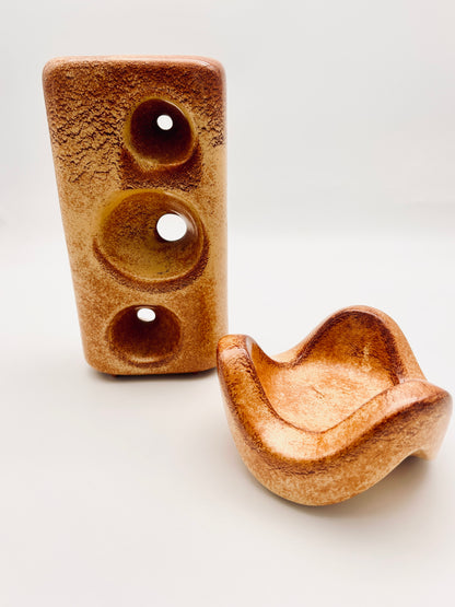 Vide-Poches émaillé brun Bertoncello par Roberto Rigon, 70s