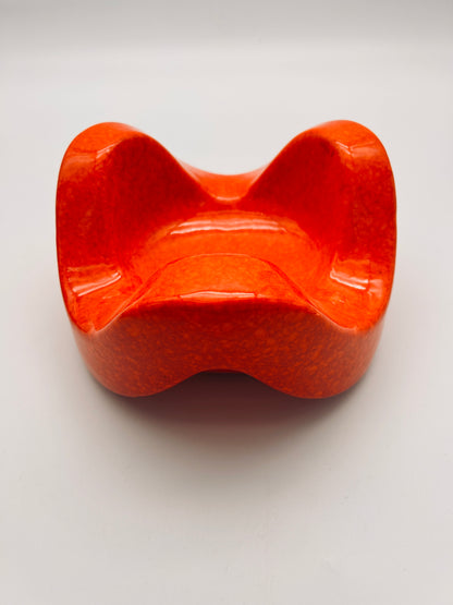 Vide-Poches orange émaillé Bertoncello par Roberto Rigon, 70s