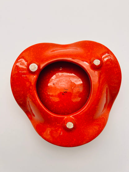 Vide-Poches orange émaillé Bertoncello par Roberto Rigon, 70s
