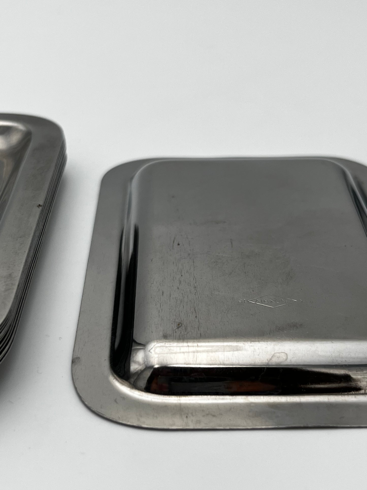 Tasses à Café Ocre Céramique et Inox, Inoxriv, Italie, 1970
