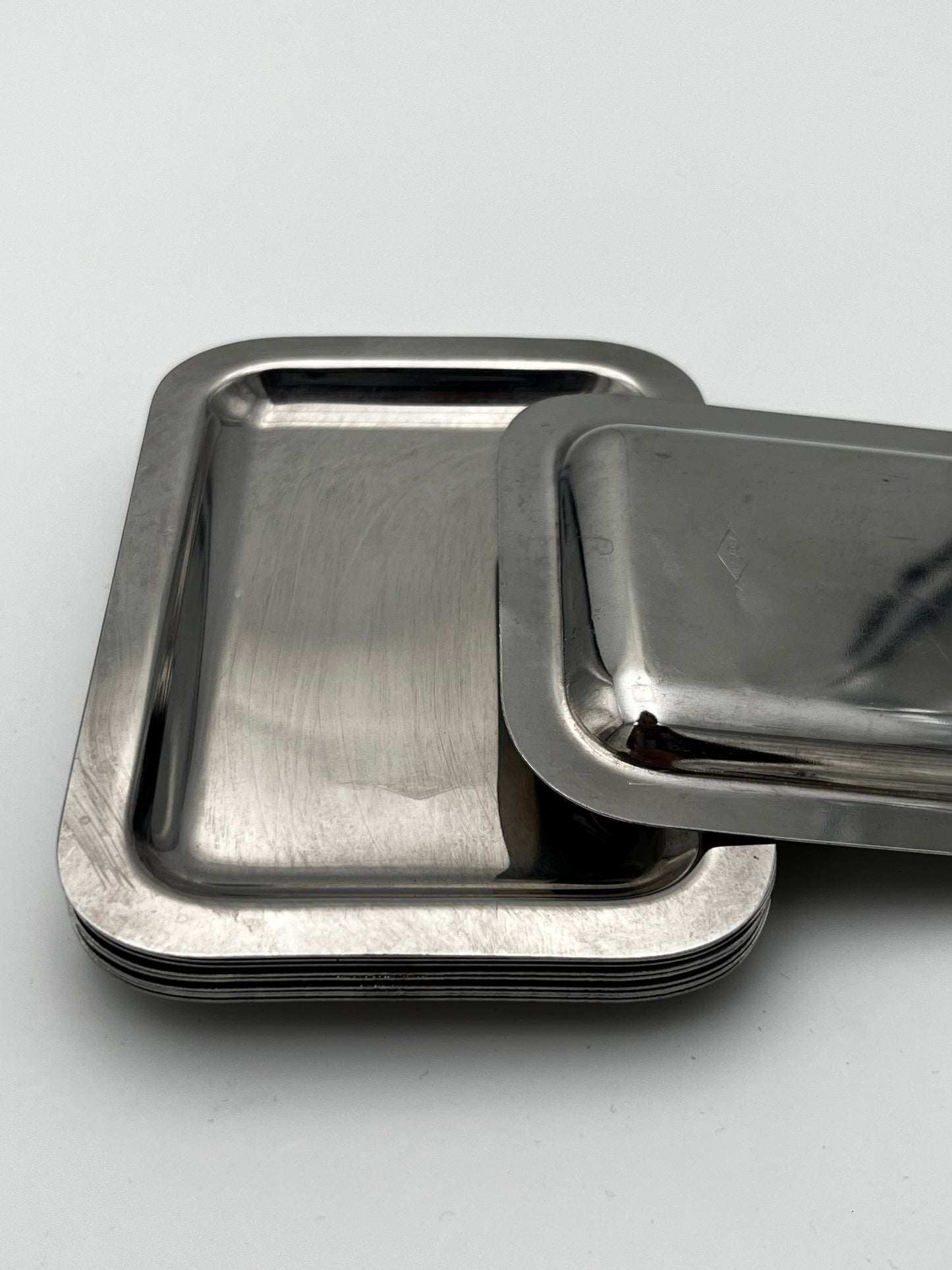 Tasses à Café Ocre Céramique et Inox, Inoxriv, Italie, 1970