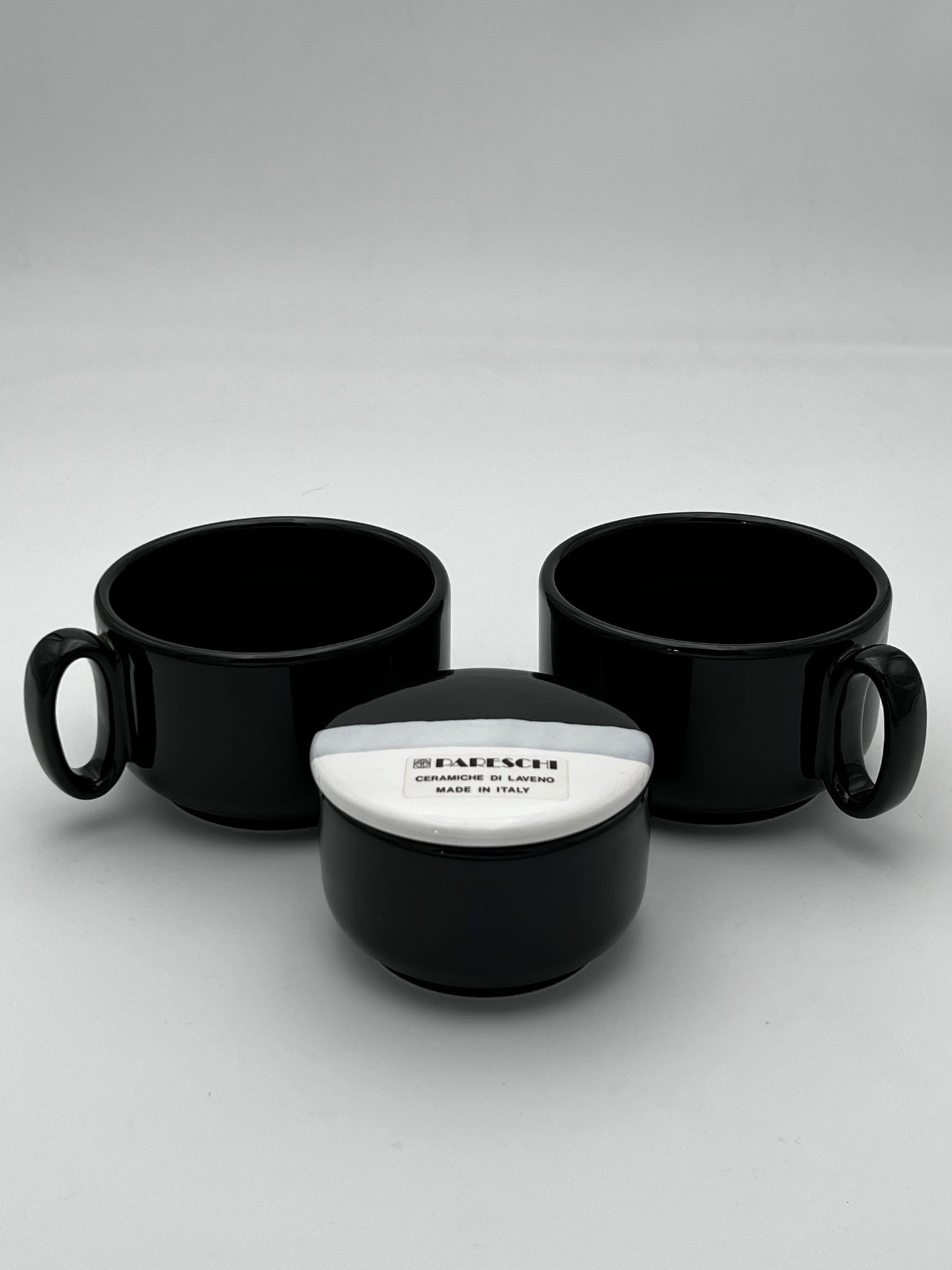 Tasses et Sucrier Pareschi Laveno, Italie, 80s