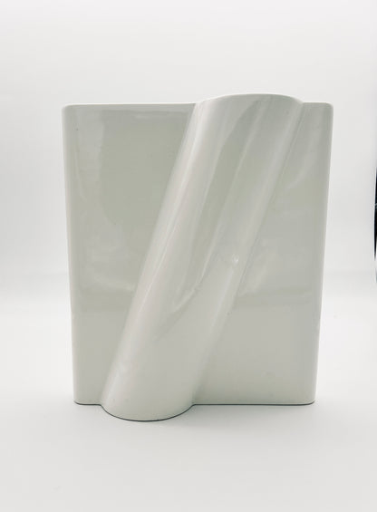 Grand vase en céramique blanc, Pino Spagnolo, Sicart, 70s