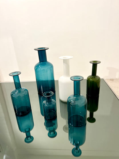 Vase en verre vert, Otto Brauer, Holmegaard, 60s