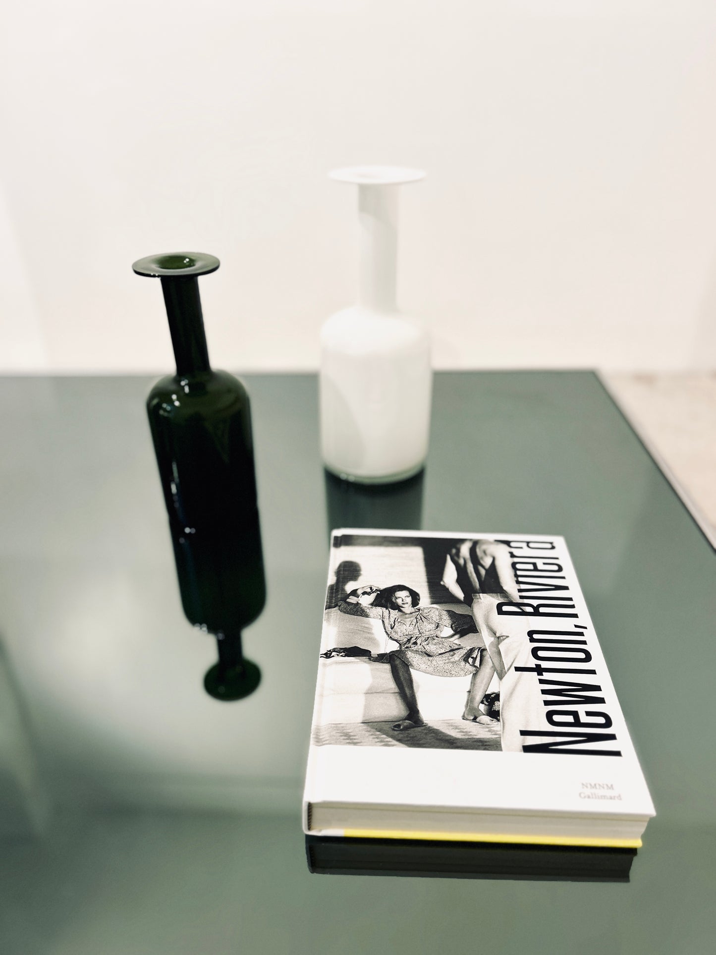 Vase en verre vert, Otto Brauer, Holmegaard, 60s