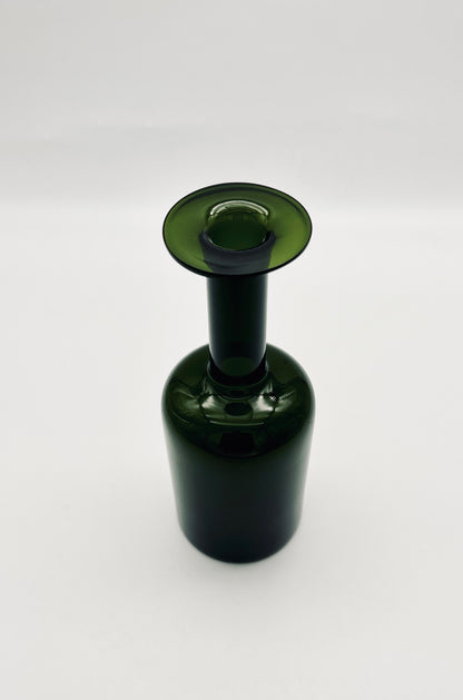 Vase en verre vert, Otto Brauer, Holmegaard, 60s