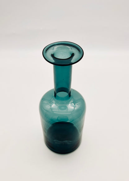 Vase en verre bleu, Otto Brauer, Holmegaard, 60s