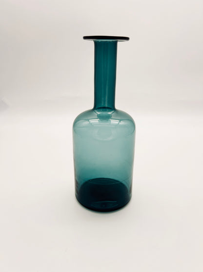 Vase en verre bleu, Otto Brauer, Holmegaard, 60s