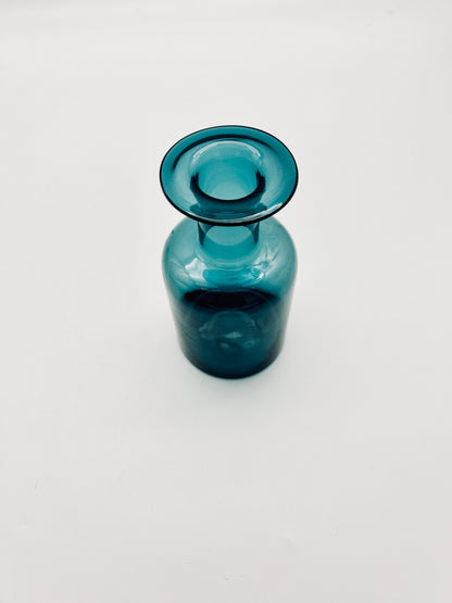Vase petit modèle, verre bleu, Otto Brauer, Holmegaard, 60s