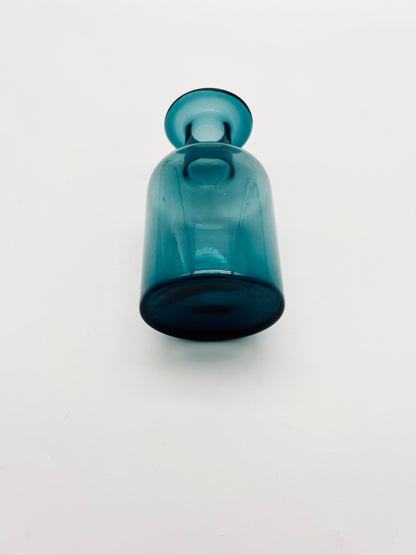 Vase petit modèle, verre bleu, Otto Brauer, Holmegaard, 60s