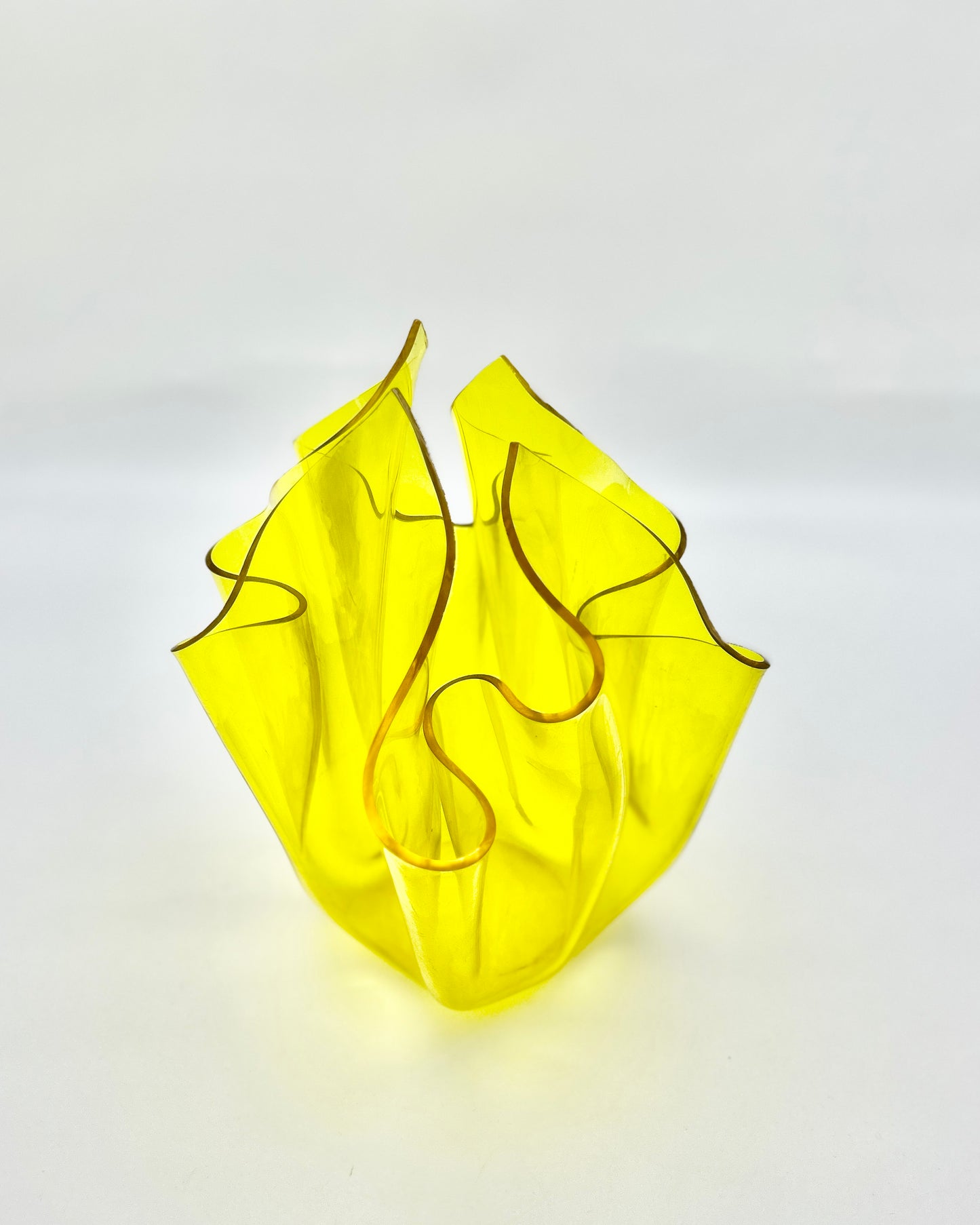 Vase mouchoir jaune, Guzzini, Luigi Massoni, 70s