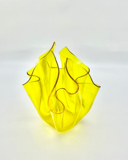 Vase mouchoir jaune, Guzzini, Luigi Massoni, 70s