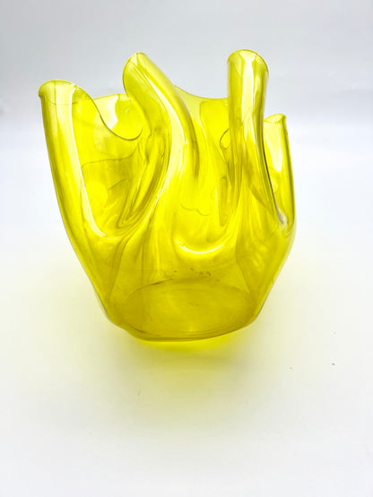 Vase mouchoir jaune, Guzzini, Luigi Massoni, 70s