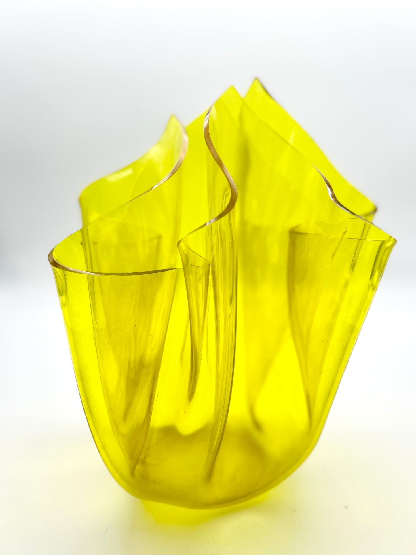 Vase mouchoir jaune, Guzzini, Luigi Massoni, 70s