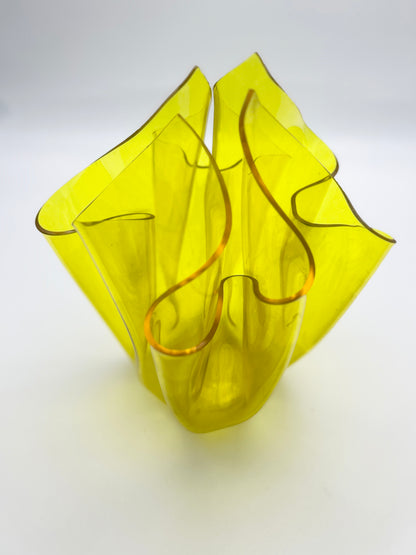 Vase mouchoir jaune, Guzzini, Luigi Massoni, 70s