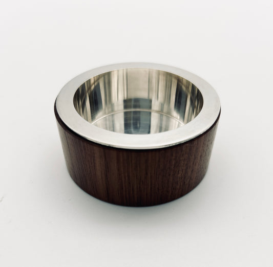 Cendrier argent et bois, Hermès, 2000s