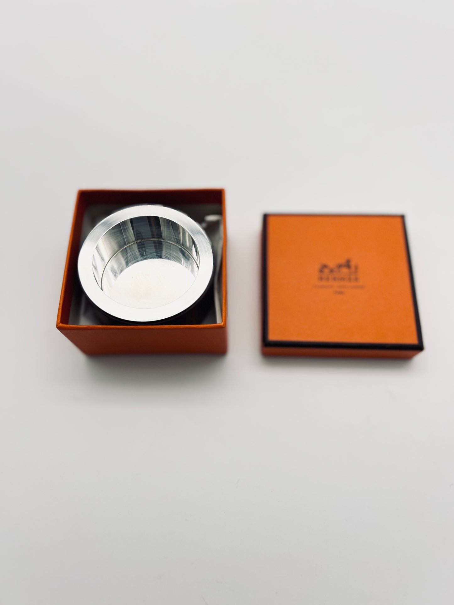 Cendrier argent et bois, Hermès, 2000s