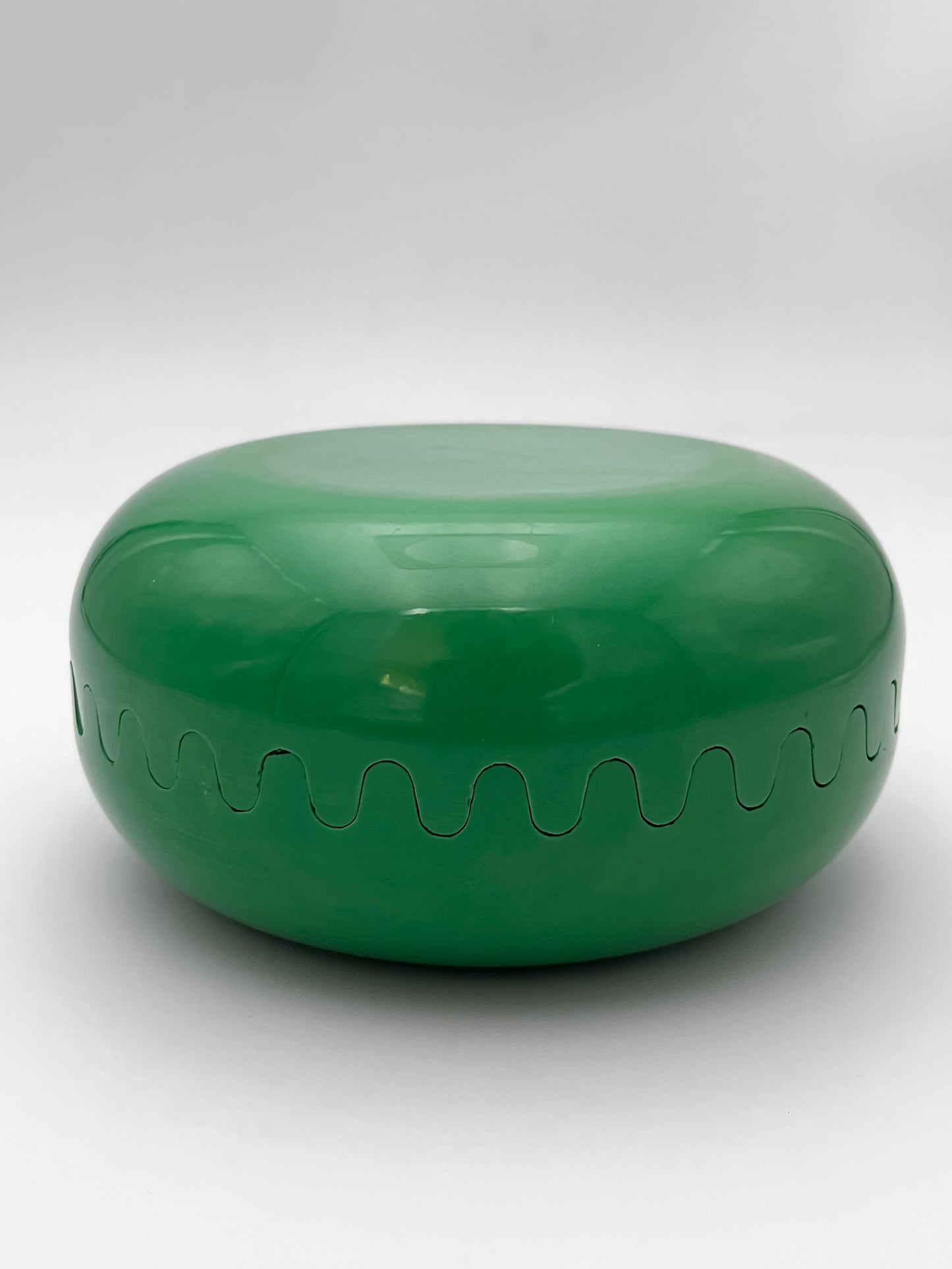 Cendrier 'Clam' mélamine vert, Pentagram, Italy 70s