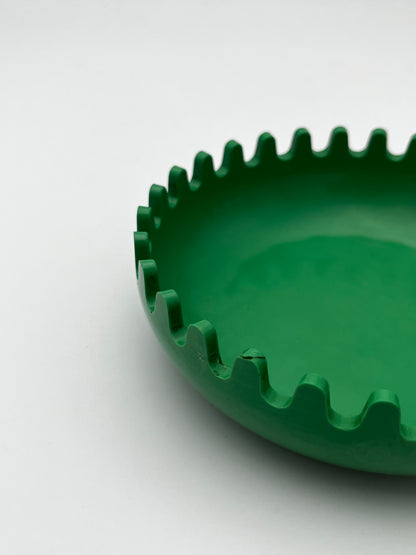 Cendrier 'Clam' mélamine vert, Pentagram, Italy 70s