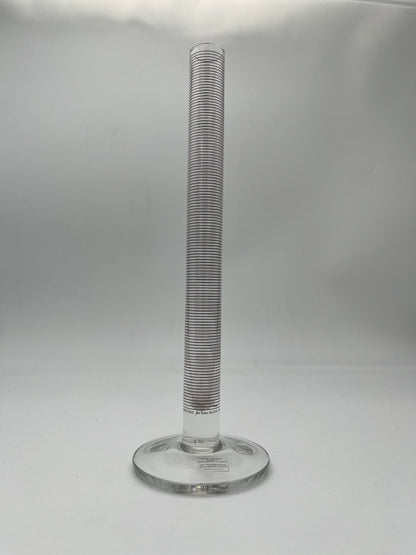 Soliflore Verre Transparent Rayures, EGIZIA, Italie 80s