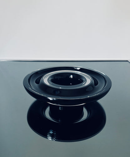 Vide-poches Venini noir, verre de Murano, Italie, 70s