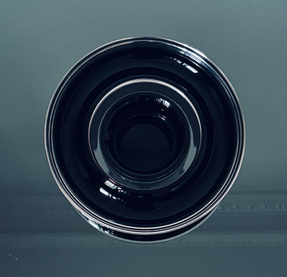 Vide-poches Venini noir, verre de Murano, Italie, 70s