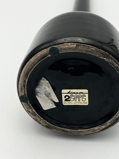 Vase Noir, soliflore, Céramique Linéa Dueffe, Italie, 70s